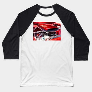 Candy Apple Red Horsepower - Ford Racing Engine Baseball T-Shirt